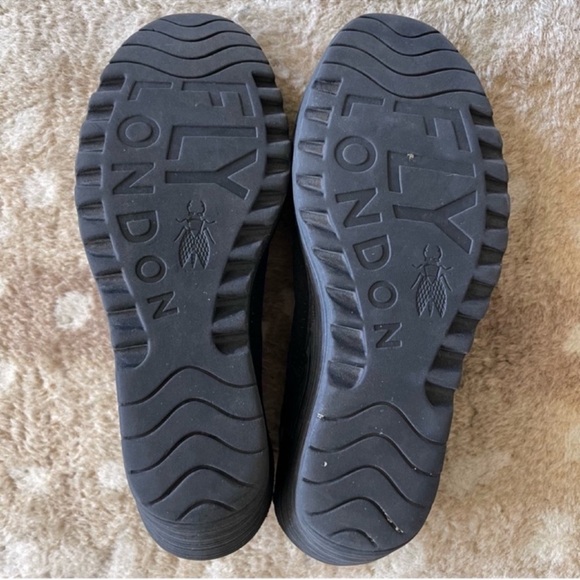 Fly London Yala Platform Wedge Ankle Strap Leather Sandal Black Perf Nubuck 40 - Picture 7 of 15